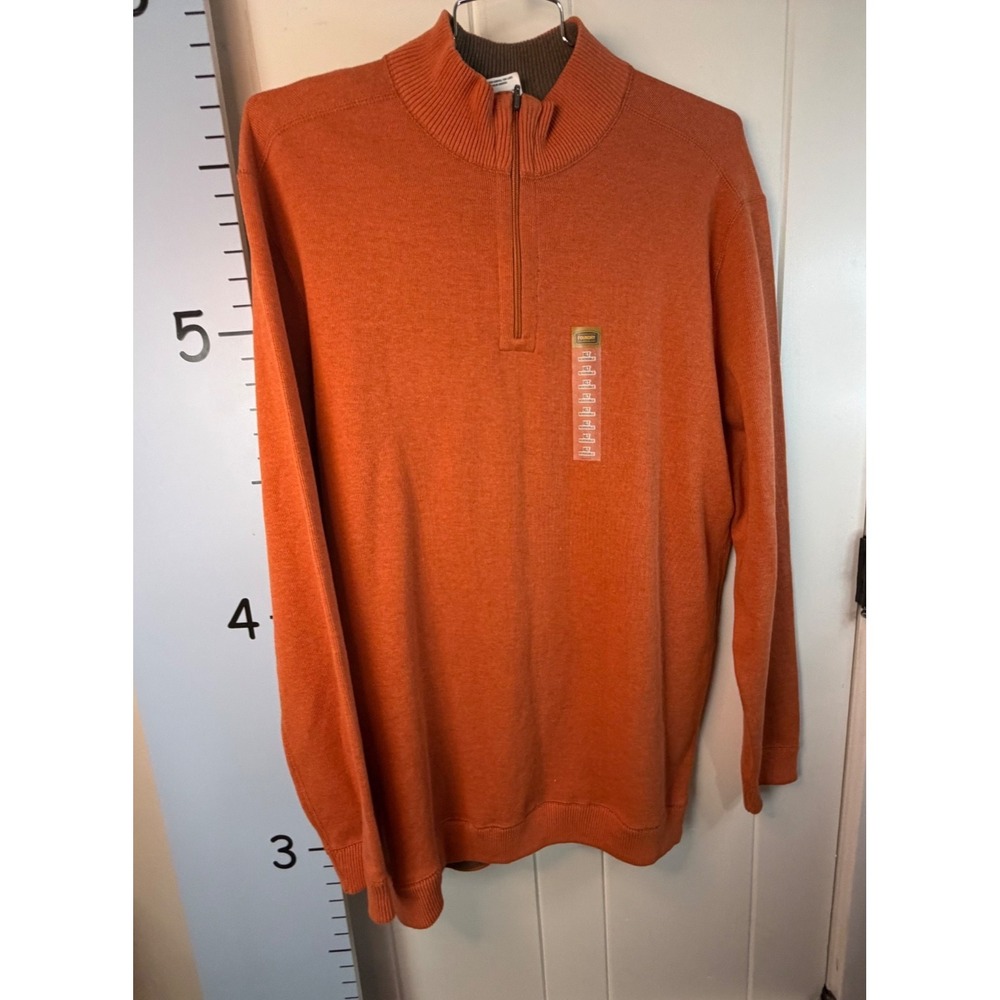 FOUNDRY SUPPLY CO Men's XLT Reversible 1/4 Zip Pullover Crew Neck Sweater Orange